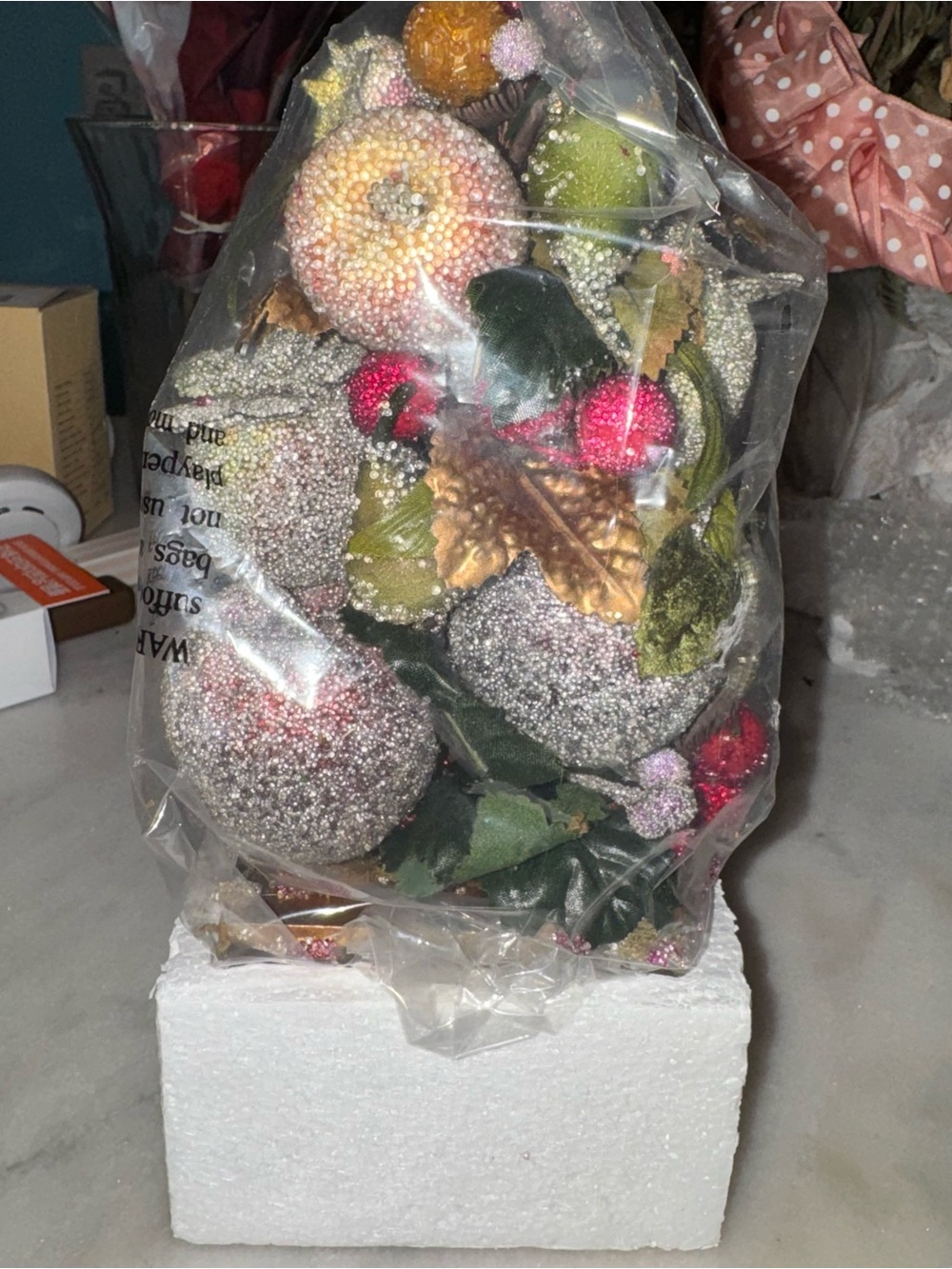 Vintage Avon holiday splendor beaded fruit topiary